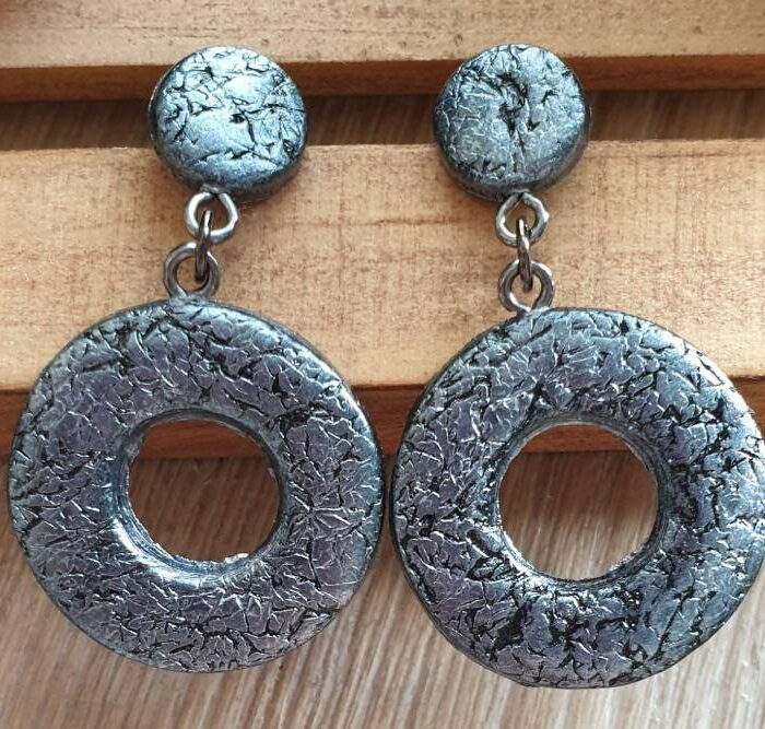boucles d'oreilles donut effet metal faites main