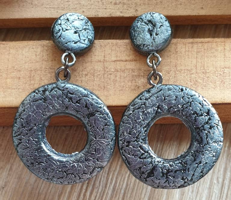 boucles d'oreilles donut effet metal faites main