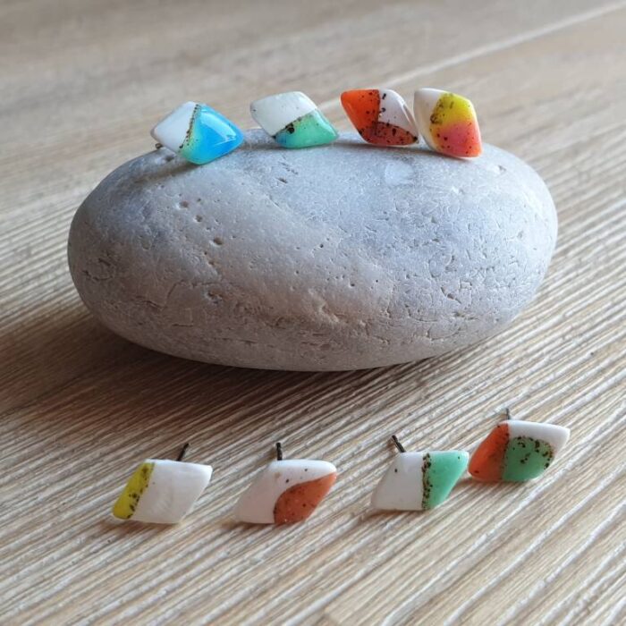 Boucles d'oreilles micropuces losanges cellulles