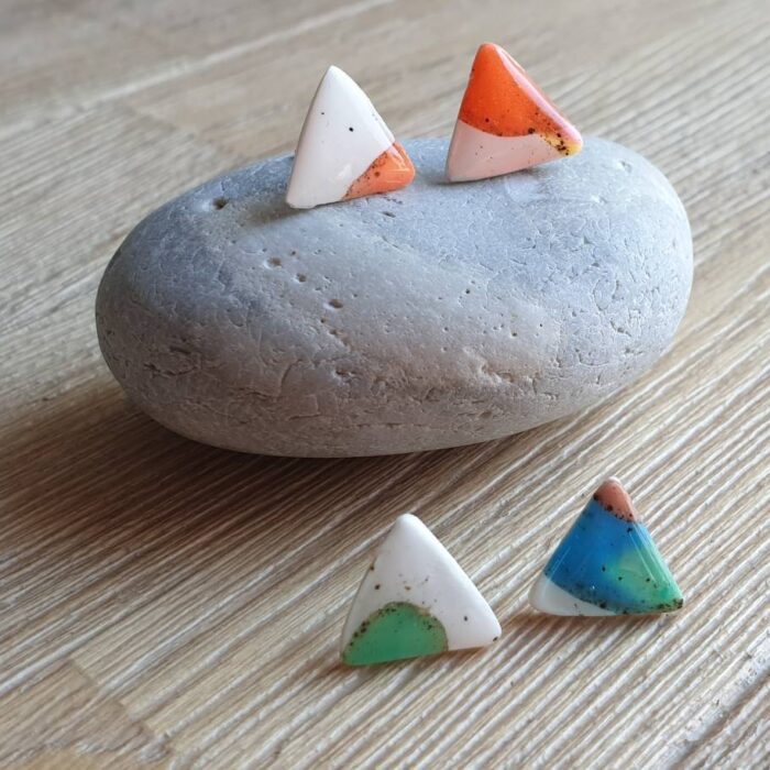 Boucles d'oreilles micro puces triangles cellulles
