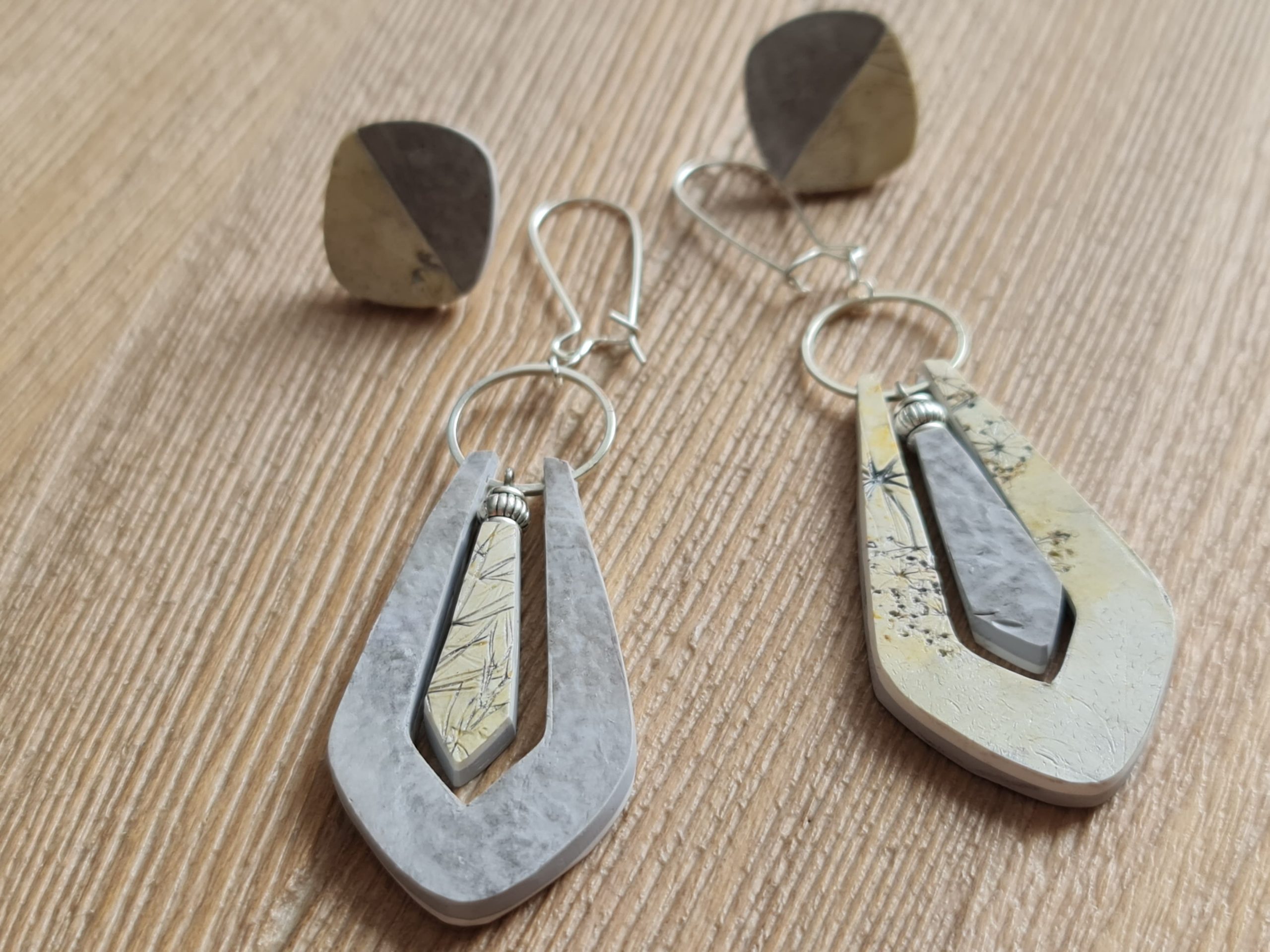 boucles d'oreilles 5 en 1 recto verso faites main