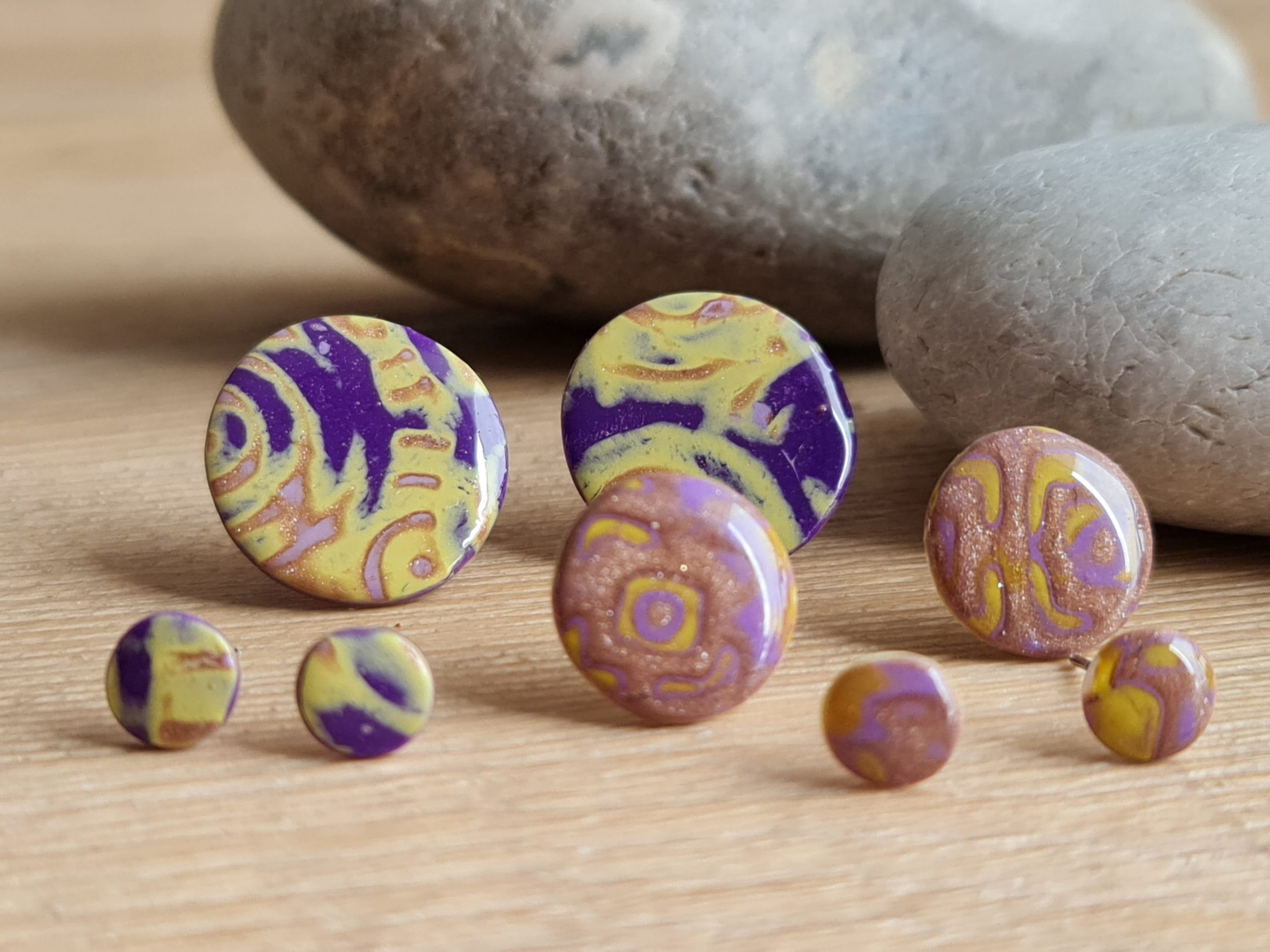 puces mokume gane faites main