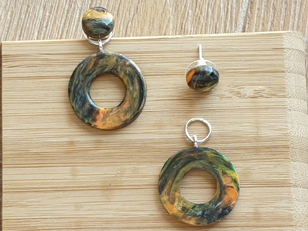 boucles d'oreilles néon modulables faites main