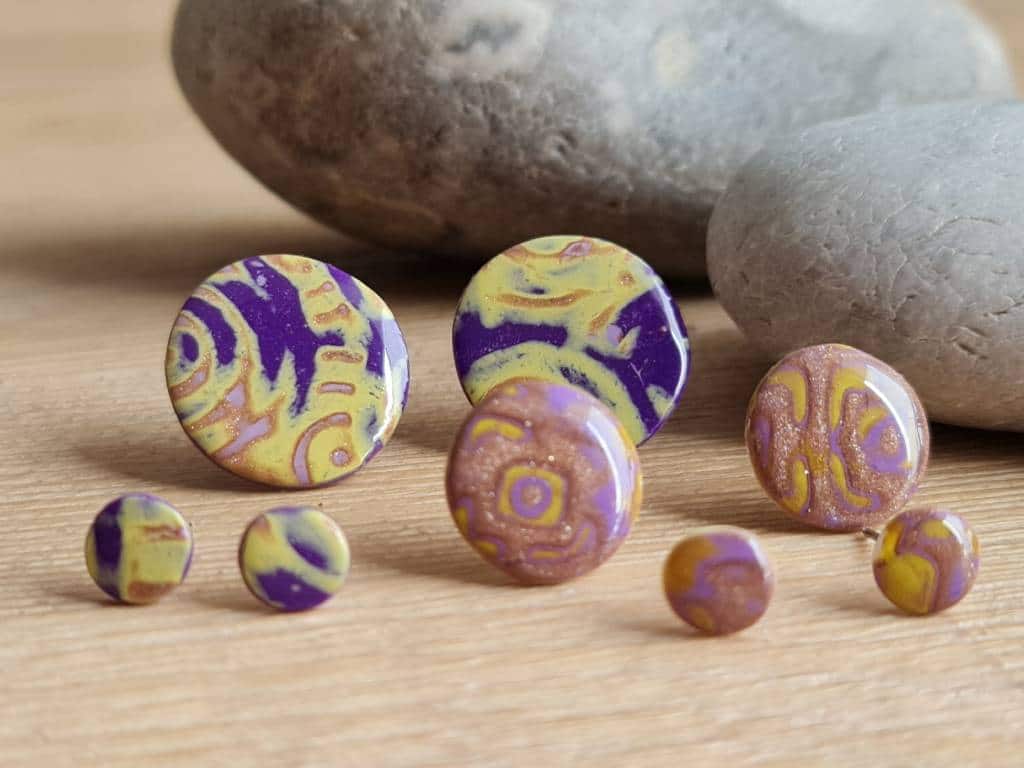 puces mokume gane faites main 